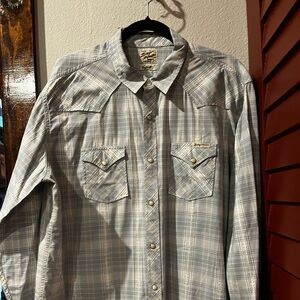 Lucky Brand Western Snap Long sleeve plaid shirt XL